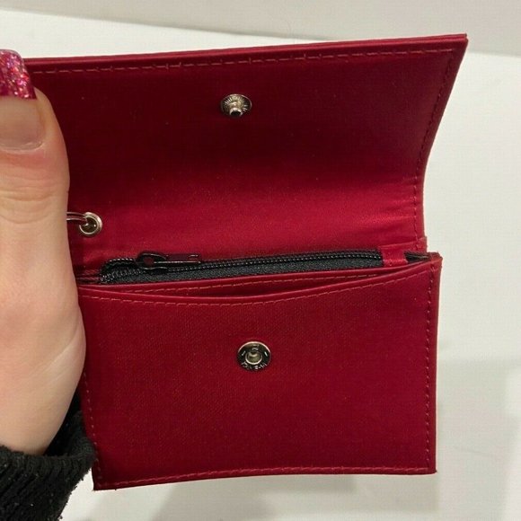 Kate Spade Red Satin Coin Wallet Keychain - Picture 3 of 8